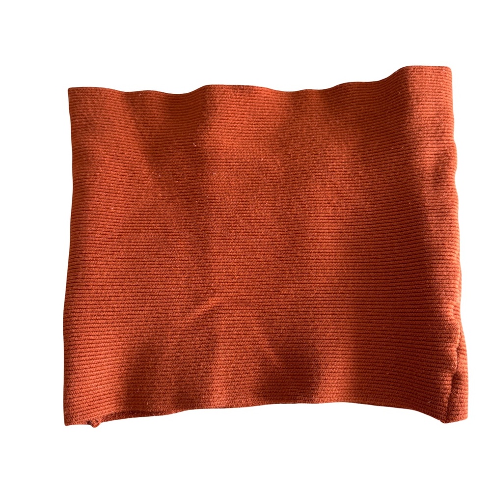 Ribbed Knit Tube Top - Rust Orange